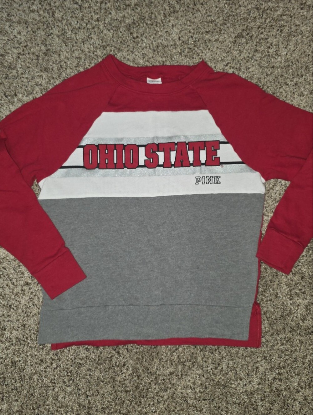 OSU Ohio State Buckeyes PINK Victoria's Secret Crewneck Sweatshirt Size XS